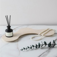 STONEKOCC Plateau Irrégulier en Marbre Travertin Naturel – Design Décoratif Multifonctionnel pour la Maison, le Bureau, le Rangement de Bijoux et la Table Basse