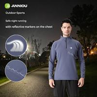 Nouveau automne séchage rapide respirant Stretch à manches longues haut de course en plein air avec doublure polaire hommes demi fermeture éclair col montant pull