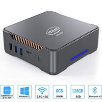 Nueva Mini PC de Escritorio Intel N100 de Cuatro Núcleos 2025, 512 GB SSD, DDR4, LAN 2.5G, WIFI, Windows 10 para Uso Empresarial, 2 GB de Memoria de Video, 1 Año de Garantía