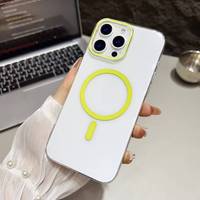 Coque de téléphone magnétique transparente en PC rigide pour iPhone 18 17 Air 16 15 14 13 12 11 Pro Max, compatible avec la charge sans fil, couleur bonbon