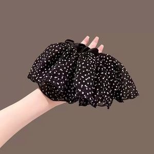 French Ruffle Mesh Polka Dot Large Scrunchies Double Layer Balletcore <b>Ribbon</b> Hair Ties for Women Ponytail Holder - Product Image 6