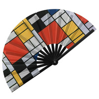 Éventails à main en bambou pliants Rave à logo personnalisé Éventails pliants inspirés de la musique de style classique pour les festivals, cadeaux et invités décoratifs
