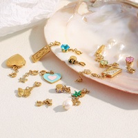 Multi Style Acier Inoxydable Charms Accessoire Bijoux Géométrique Perle Zircone Charms Accessoire Pendentif