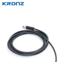 Prise d'alimentation industrielle KRONZ M8 à 3 broches, codée A, étanche IP67, avec câble de capteur en PVC pré-moulé de 1 m pour systèmes industriels et d'automatisation