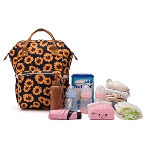 tamaño girasol, girasol impresión cambiar los pañales bolso de la momia maternidad aislado del pañal del bebé mochila bolsa - Product Image 1
