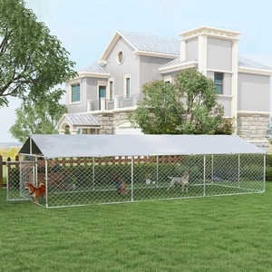Grand poulailler en acier galvanisé de 8m x 3m x 2m pour l'élevage de poulets Cage pour animaux d'élevage Cage pour chiens à la ferme - Product Image 2