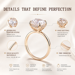 Anillo de Diamante Cultivado en Laboratorio, Corte Ovalado, 1ct 2ct 3ct 4ct 5ct 6ct 8ct 10ct D VS VVS, Oro 14K 18K, Joyería Personalizada Messi - Product Image 2