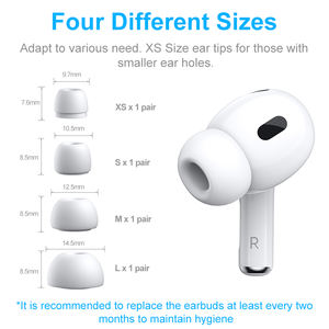 بديل سماعات أذن من السيليكون لـ Apple Airpods Pro 2 (الجيل الثاني) مع فتحة للحد من الضوضاء, 4 أزواج من سماعات أذن جديدة من السيليكون XS/S/M/L - Product Image 3