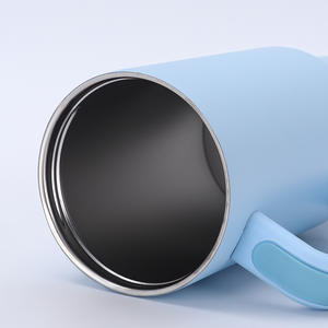 Mug de voyage isotherme anti-fuite avec logo personnalisé, 40 oz, en acier inoxydable, avec poignée et paille rabattable pour le camping - Product Image 5