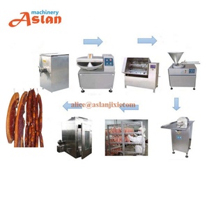 200kg saucisse production ligne machines/ salami fumer ligne de production/jambon lard fumer four - Product Image 1