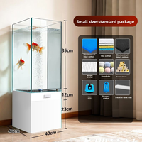 Aquarium sur pied moderne de luxe, écologique, durable, en verre ultra-transparent, autonettoyant, économe en énergie, ultra-silencieux pour poissons vivants