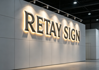Enseigne lumineuse LED 3D personnalisée avec halo, lettres en métal rétroéclairées pour l'intérieur, signalétique lumineuse pour hall d'exposition, réception, mur