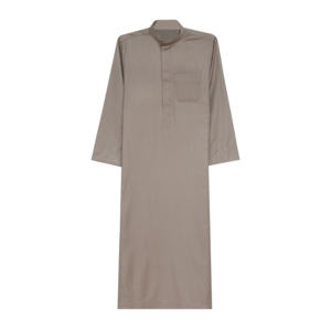 الأكثر مبيعًا ثوب رجالي على طراز دبي قطر ياقة دائرية للصلاة اليومية بثوب إسلامي ملون فاخر من القماش للأعيد الفطر - Product Image 3