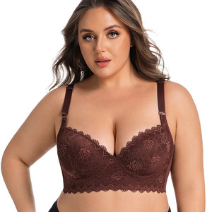 Talla grande Lencerí<span class=keywords><strong>a</strong></span> Floral delgada Sexy borde de acero con aros Anti flacidez soporte superior ensanchado espalda reunión <span class=keywords><strong>sujetador</strong></span> transpirable mujeres - Product Image 1