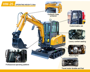 Livraison gratuite moteur Epa 2,5 tonnes <span class=keywords><strong>petite</strong></span> pelle Ce/Epa/Euro 5 mini pelles avec accessoires complets - Product Image 5