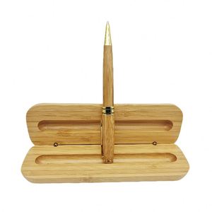 Stylo à bille en bambou écologique de luxe personnalisé Maxfree dans un coffret cadeau en bois assorti, stylo en bois avec étui en bois 1,0 mm - Product Image 2