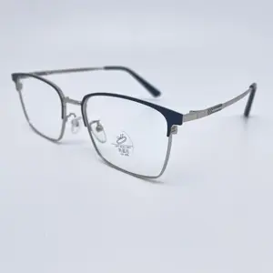 Luxury Italian Design Gentleman Metal Aluminum-magnesium Alloy Half Rimless Frame Glasses For Men