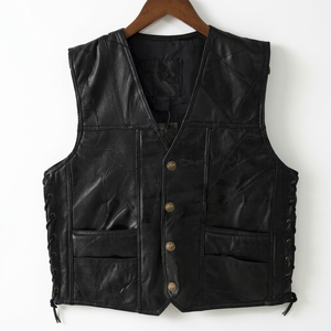High Quality Men's Winter Breathable <b>Leather</b> <b>Vest</b>-Comfortable Windproof Outerwear - Product Image 1