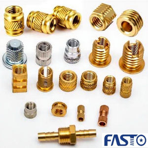 Baja nirkarat tipis nilon polos M3 M5 M6 M8 berulir Knurled Hexagon barel kuningan masukkan Flange kunci Hex <span class=keywords><strong>Nut</strong></span> kustom otomatis - Product Image 2