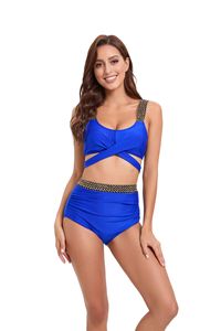 Ensemble de maillots de bain pour femmes <span class=keywords><strong>MGOO</strong></span> avec logo personnalisé, bikini sur mesure avec cordon de serrage, bijoux et volants, motif uni, ensemble 2 pièces - Product Image 4