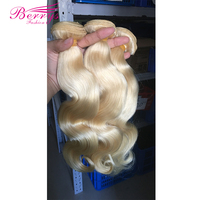 Extensions de cheveux humains brésiliens Raw Berrys Fashion 613, couleur blonde, ondulées, non-Remy, double trame, 3-5 mètres