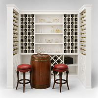 Moderno Mueble Exhibidor de Vino Personalizado con Iluminación LED, Construcción de Madera Sólida para Cocina, Sala de Estar, Comedor y Uso en Hoteles