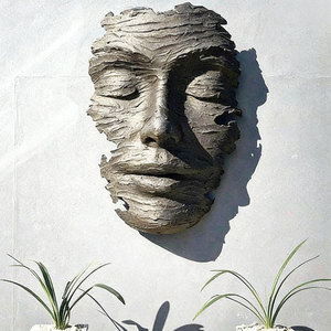 Estatua Gigante de Metal Fundido, Escultura Facial de Bronce, Decoración de Pared, Gran Estatua Artística Abstracta de Bronce Antiguo - Product Image 4