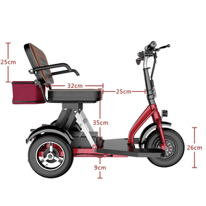 Katlanır üç tekerlekli bisiklet elektrik motorlu Scooter Powered uzaktan kumandalı <span class=keywords><strong>handikap</strong></span> Motor 300 Watt pped kaka - Product Image 6