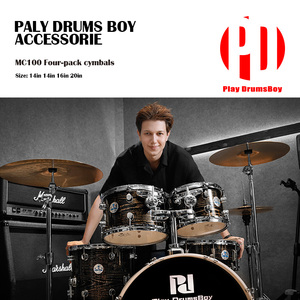 Juego de Platillos de Bronce PD Mc100, 14\"+14\"+16\"+20\", Juego de 4 Piezas, Hi-Hat, Crash, Ride, Sonido Profesional para Bateristas en Actuaciones en Vivo - Product Image 6