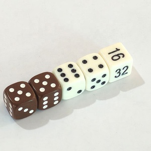 Dés de backgammon en mélamine de haute qualité, dés de backgammon en mélamine Uria à coins arrondis de 16 mm - Product Image 1