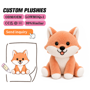 Peluche personnalisée OEM de haute qualité, super douce, avec personnage de renard de dessin animé mignon brodé, pour enfants - Product Image 1