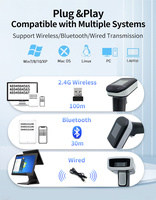 Jingxin USB COMS Escáner de código de barras Pistola de escaneo rápido Lector de código QR para inventario de tienda de supermercado