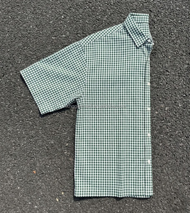 Retro Vintage Green <b>Checkered</b> Short Sleeve Shirt for Men Harajuku Oversized Cuban Collar Shirt Summer Casual Daily Wear <b>Tops</b> - Product Image 2