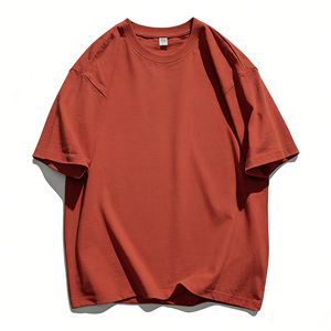 T-shirt Homme Personnalisé OEM 100% Coton Vintage Tricoté Coupe Ample Respirant Manches Courtes Grammage Lourd - Product Image 2