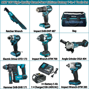 High-Quality Home Repair Power <b>Tool</b> Set for Outdoor Work, Cordless Power <b>Tool</b> Set with 18v 5.0a Battery Charger <b>Tool</b> <b>Kit</b> - Product Image 2