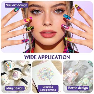 Wholesale Price Nail Art Marker 0.5mm Graffiti <b>Pen</b> 12 Colors Acrylic <b>Paint</b> Coloring <b>Pen</b> Drawing DIY Quick-drying Nail Oil <b>Pen</b> - Product Image 2