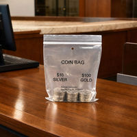 Pochette Ziplock en LDPE pour pièces de monnaie, argent, or, lingots, numismatiques, pierres précieuses, timbres, cartes, reçus, artisanat, avec trou de suspension, pochette pour photos, classeur
