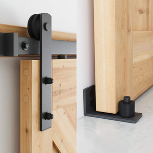 Kits <span class=keywords><strong>de</strong></span> quincaillerie industrielle pour portes coulissantes <span class=keywords><strong>de</strong></span> grange à double battant, modernes, pour systèmes extérieurs et intérieurs, à <span class=keywords><strong>rail</strong></span> unique et à glissière, pour la vente en gros - Product Image 3