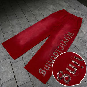 Pantalon de survêtement baggy Y2K de luxe pour homme Stone - Coton de haute qualité, délavage vintage, coupe décontractée à jambe large - Product Image 1