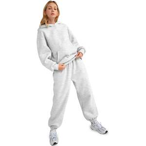 Ensemble de survêtement sportif pour femme, taille plus, 2 pièces, printemps, uni, avec pantalon de voyage - Product Image 4