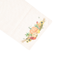 Chemin de table coloré à l'aquarelle avec motifs citrouille et tournesol, décoration de table pour récolte, mariage d'automne et Thanksgiving, vente en gros