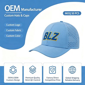Gorra de Golf Transpirable de Secado Rápido, con Orificios Cortados con Láser, Logotipo de Goma Personalizado, Ajustable, Ligera, con Cierre a Presión, para Golf de Verano - Product Image 1