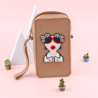 Pochette de téléphone OEM en silicone anti-stress, étanche, grande capacité, pour pièces de monnaie et rouges à lèvres, avec cordon réglable, étui de voyage extérieur