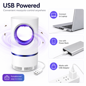 Lampada Antizanzare Grigia a Luce UV LED Solare Trappola per Mosche e Insetti Repellente - Product Image 4