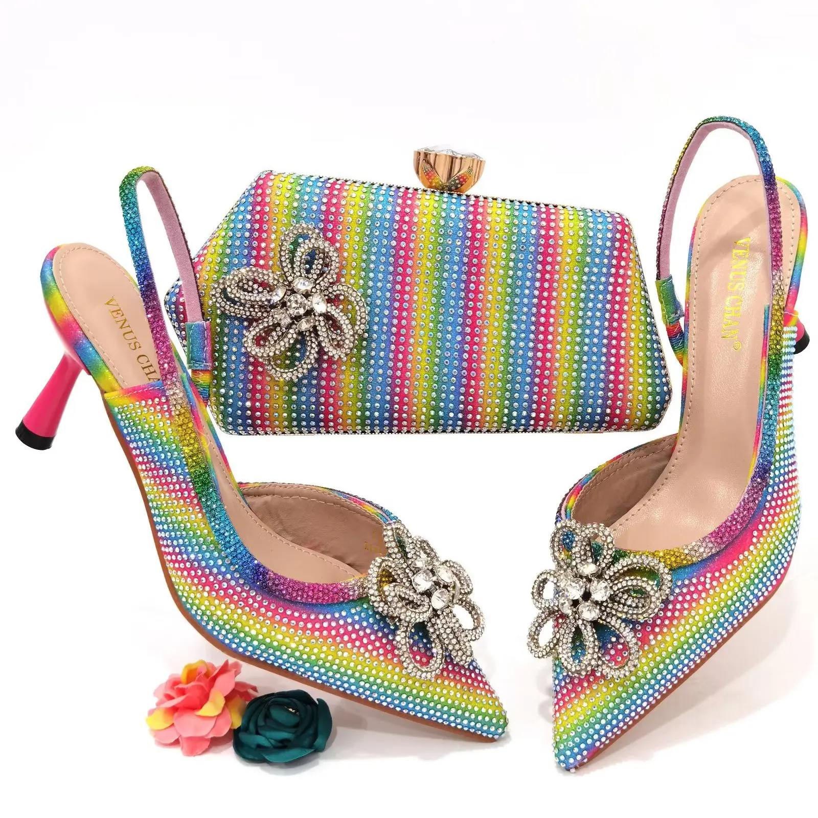 Mikemaycall-Conjunto de zapatos de fiesta africanos para mujer, zapatos italianos y bolso a juego, hecho en China