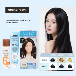 Crème colorante permanente pour cheveux VOJO Salon Professional 120ml, formule <span class=keywords><strong>végétale</strong></span> bio, sans ammoniaque, sans PPD, couvrance longue durée des cheveux gris - Product Image 6