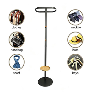 <span class=keywords><strong>Perchero</strong></span> de Metal Moderno Nórdico con Bandeja, Soporte de Pie para Dormitorio y Sala de Estar, Muebles para el Hogar - Product Image 3