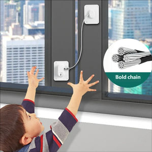 Verrou de sécurité enfant en plastique pour tiroir, carré, auto-adhésif, sans perçage, pour réfrigérateur et porte d'armoire, avec serrure à clé intégrée - Product Image 2