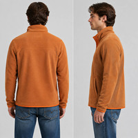 Sweat-shirts décontractés d'hiver personnalisés pour hommes en grandes tailles, faible MOQ, OEM, col boutonné 4/1, en micro polaire, abordables