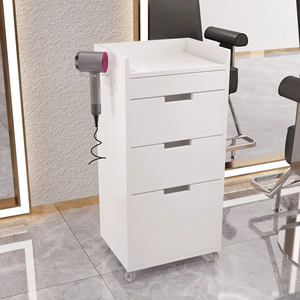 Meilleures ventes, Fourniture d'usine : Meuble de salon de coiffure, Meuble <span class=keywords><strong>à</strong></span> outils avec support pour sèche-cheveux, Armoires de rangement pour produits de beauté, Chariot de salon - Product Image 2
